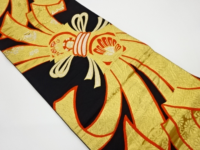 JAPANESE KIMONO / VINTAGE FUKURO OBI / WOVEN NOSHI PATTERN